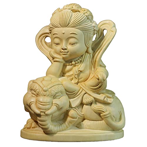 Statue de Bouddha cartoon décoration de sculpture de buis asiatique 10cm