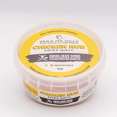 70 Gr Bbq Chicken Rub Grigliare Duro - Spezie Barbecue Rub - Bbq Rub Insaporitore Per Carne - Magic Dust - Rub Per Pollo, Petto, Alette E Coscie - Ide
