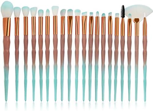 Eye Brush Set, 20 pcs Unicorn Eyeshadow Eyeliner Blending Crease Kit Makeup Brushes Make Up Foundation Eyebrow Eyeliner Blush Cosmetic Concealer Brushes (Green)