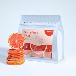 Dried Grapefruit Slices Dehydrated Grapefruit Slices for Cocktails Fruit Tea Baking Slow Cookers Garland Scented Candles Decoration Cakes 100% Natural No Sugar Added Gluten-Free Vegan Kosher 8.82oz/250g