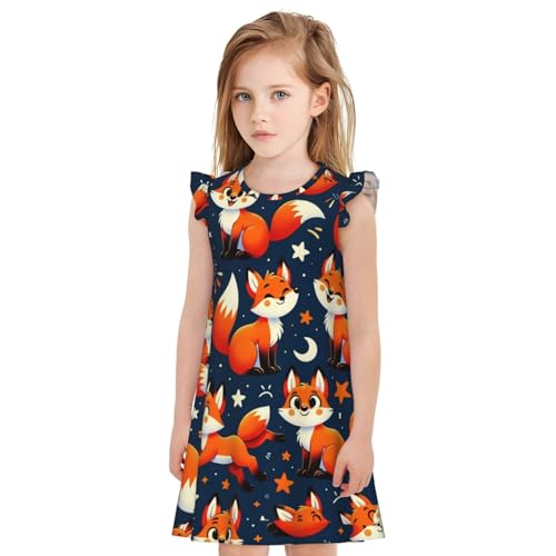 Augenstern Flutter Sleeve Nightgown Kawaii-Cute-Fox-Funny Soft Sleepwear Nightdress2