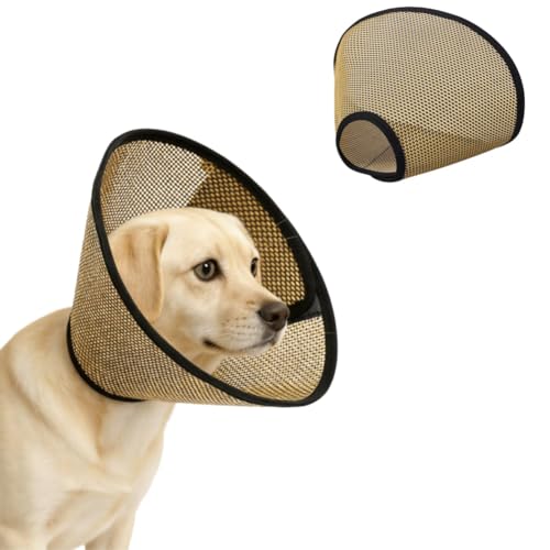 Ibluelover Breathable Dog Cone Adjustable Lightweight Cone to Stop Licking, Unobstructed Pet Recovery Collar for Summer (Size S)