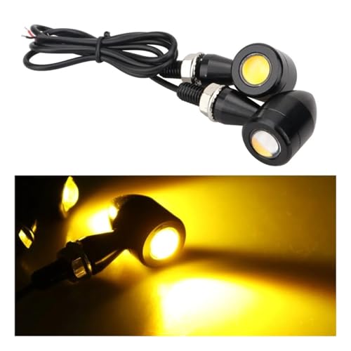 Feu arrière LED jaune pour plaque d'immatriculation de moto style Eagle Eye - 2
