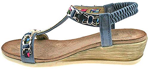 Ladies CIPRIATA BRIZIA Silver Jewelled Low Heeled Wedge Sandals L489F KD-UK 8 (EU 41) Cover