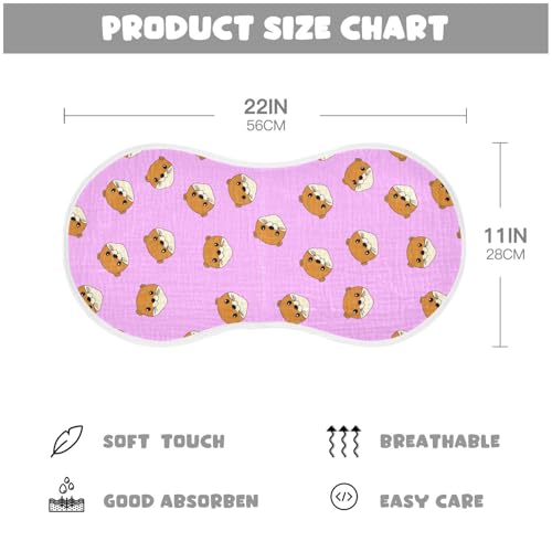 Otterly Cute Pattern Muslin Baby Burp Cloths - Super Absorbent and Soft Burping Rags - Cotton Burp Clothes Set for Boys and Girls, 4 Pack2