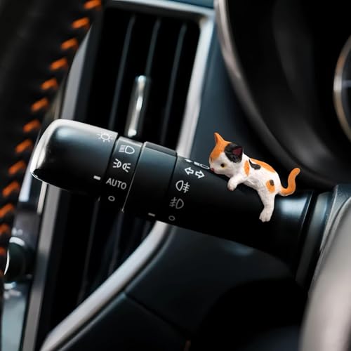 Image of 5Pcs Car Decor Accessories, Car Toys for Car Interior, Sleeping Cat Figurines for Rearview Mirror Home Office Any Occasion