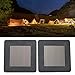 Solar Light Replacement Top Square Panel with Rechargeable Warm White LED for Outdoor Lamps Garden Decor DIY Lampshade 2/4 Pack, Black(2pcs)