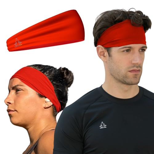 Bandeaux de sueur pour hommes et femmes - Absorption transpiration, entraînement et yoga - Rouge