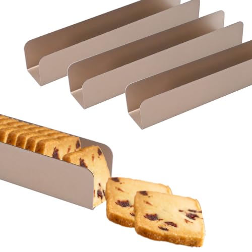 4PCS Cookie Cutter Long Non- Stick, Rectangle Cookie Cutters, Carbon Steel Cookie Mold, U Shape Biscuit Cake Bread Mold for Baking Fondant Baguette Dessert, 9.5"x1.8"x1.6" by MDEOOSKY - Used condition - US$17.30