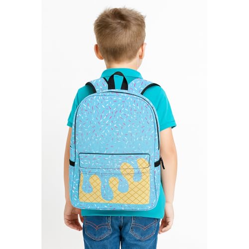 Ice Cream Backpack Kawaii Drip Shoulder Bag, Large Capacity Lightweight Daypack with Side Pockets for Boys Girls (I)2