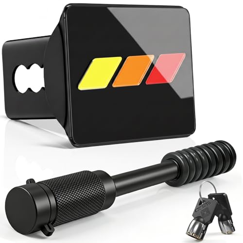Tri-Color Hitch Cover for 2 Inch Receivers with 5/8-Inch Pin Diameter Anti-Theft Hitch Lock TRD Hitch Cover Compatible with Tacoma 4Runner Tundra Sequoia Rav4 Highlander High-Performance Recognition