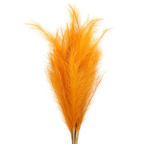 Pampa artificielle orange pour mariage chic | Lot de 7 grandes herbes PATIKIL de 96 cm