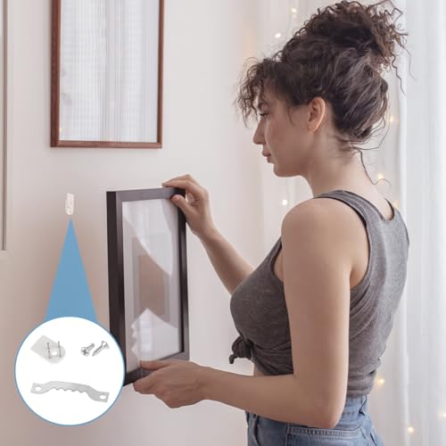 Image of 40 PCS No Damage Picture Hanging Kit - Sawtooth Frame Hangers and Invisible Nail Hangers for Hard Wall, Brick Wall - Canvas Hanging Kit