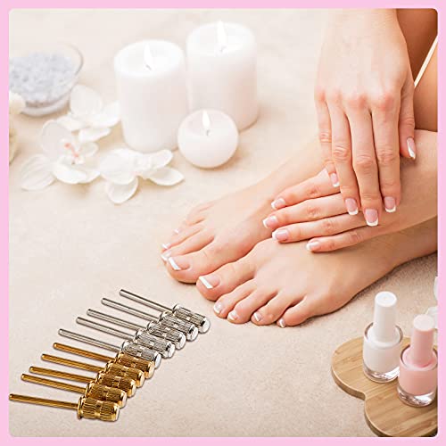 20 Pieces Replacement Nail Drill Bits Heads Nail Drill Bits Sanding Band Shaft For Electric File Nail Sanders Manicure Pedicures (Silver, Gold) (Silver, Gold) #TOP4