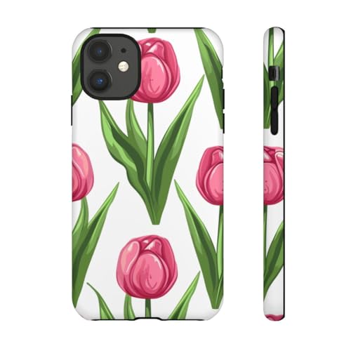Coque iPhone 11 motif tulipe rose pour illuminer vos journées printanières avec style
