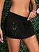Milumia Women Crochet Beach Mini Skirt Swim Bikini Cover Up Skirt Knit Swimsuit Bathing Suit Coverup Black Small