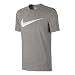 NIKE Sportswear Men's Hangtag Swoosh Tee, Dark Grey Heather/White, Large