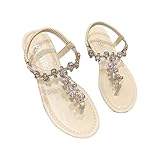 Genérico Zapatillas Cangrejeras largas para mujer, calcetines de verano para mujer, de color liso, sin cordones, informales, con punta plana y, para interior Chanclas Flip Flop Mujer (Beige, 42)