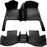 Wptwordcn Custom(E.g, for Tesl,for Mercedes-Benz,for BMW,for Audi, for Ford, for Honda, for Nissan,for Toyota,for Chevrolet..)(Front + Rear+Third Row) Car Floor Mats (All Black Stripe)
