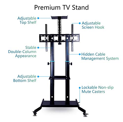 Soporte Móvil para TV de Piso para Pantallas 42 a 85 Pulgadas miniatura 4