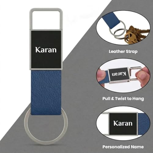 Image of Giftana 6 in 1 Laptop Bag with Personalized Diary and Pen, Keychain, Card Holder, Mobile Stand with Name, Customized Gift for Husband, Father, Employee Welcome Kit, Corporate Gift for Employees (Blue)