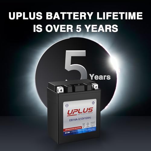 Image of UPLUS YTX14AHL-BS Motorcycle Battery, EB14A-3 12V 12Ah SLA Batteries Maintenance Free Scooter ATV AGM Battery, Replacement for PTX14AHL-BS, GTX14AHL-BS, YUAM62H4L, YB14L-A2, 12N14-3A, YB14L-B2, ETX15L