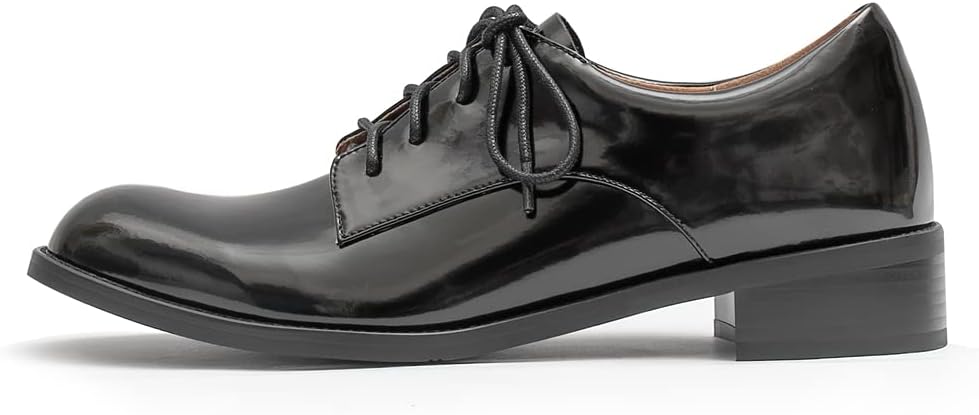 ONEENO Women's Classic Lace-up Smooth Leather Oxford