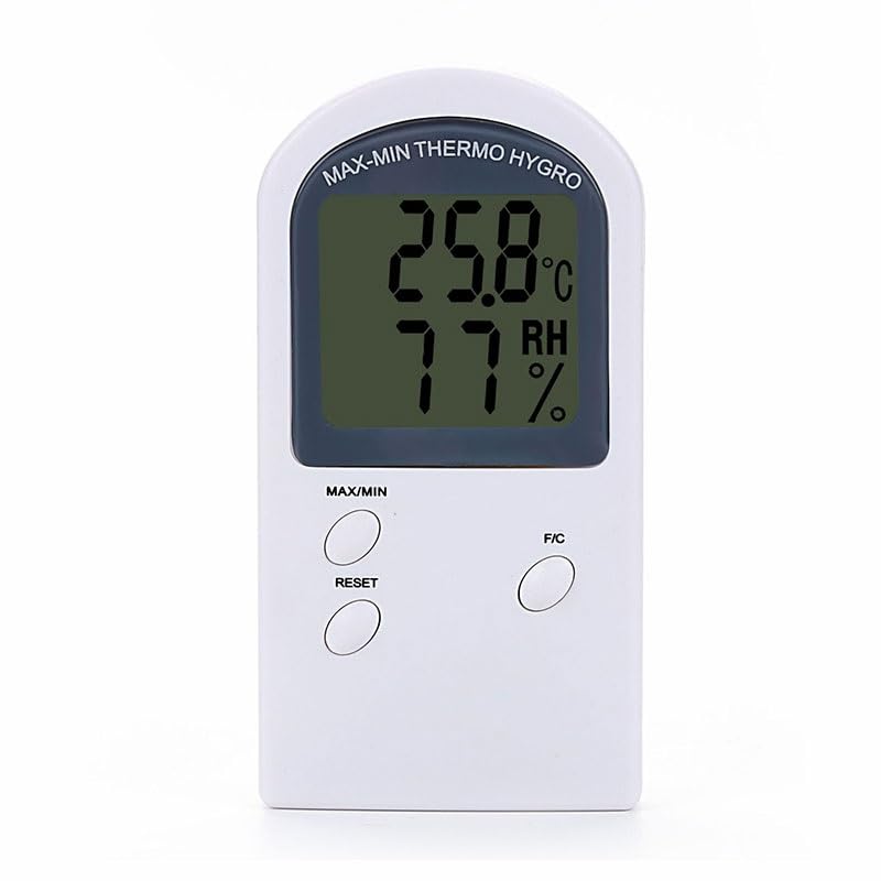 ABS White Digital Electronic Thermometer Hygrometer Household Large Screen