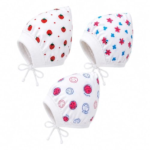 Image of New Born Baby Girls & Boys Hosiery Cotton Double Layer Knot Caps Set Infant Hat Toppi Unisex Baby Kan Topi Pack of 3