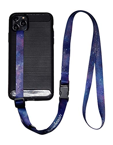 foneleash Phone Lanyard 3-in-1 Neck Wrist and Hand Strap Tether (Cosmic Galaxy) Purple