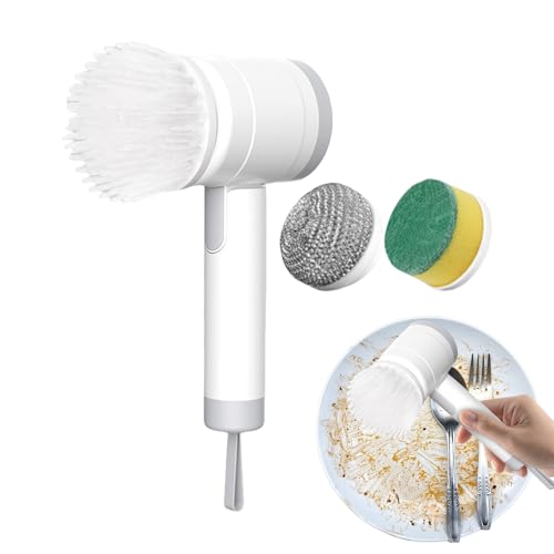 Nudorpn - Cepillo de limpieza eléctrico giratorio y potente inalámbrico, herramienta de limpieza recargable y plegable para el baño, la cocina, el coche, el suelo y el azulejo