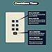 TOPGREENER 4-Hour No Neutral Wire Countdown Timer Switch, 5-10-30-60 Min 1-2-4 Hour Settings, for Fans and Lights, 120VAC 60Hz, 1/2HP, 150W LED, UL Listed, TGT06-4H-JT-LA, Light Almond