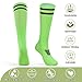 HOERCKC 6 Pairs Kids Soccer Stretchy Knee High Tube Socks Colorful Football Athletic Team Socks for Boys Girls (US, Age, 9 Years, 12 Years, Multicolour-6 Pairs)