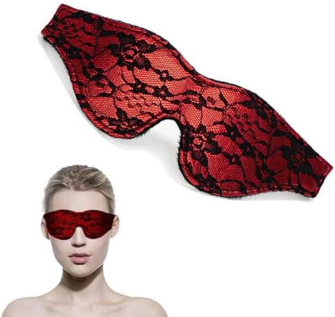Satin Eye Mask, Soft Comfortable Silk Sleeping Cover Blindfold Tie for Valentine's Day Gift, Sleep Blindfold for Adults Play (Red) image 5