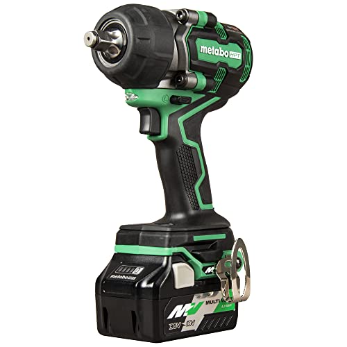 Metabo Hpt 36V Multivolt ½-Inch Mid-Torque Cordless Impact Wrench Kit | 4-Stage Speed Selection | Brushless Motor | Ip56 Compliant | Includes (2) 36V 2.5Ah Batteries | Wr36De, Green #TOP5