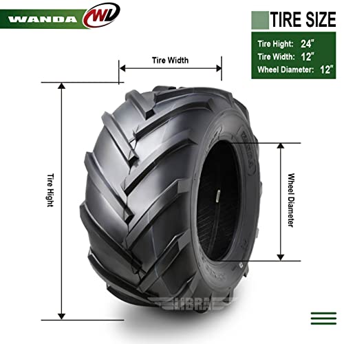 Wanda 24X12-12 Lawn Mower Agriculture Farm Tractor Tires 4 Ply 24X12X12 -Set 2-13076 … #TOP3