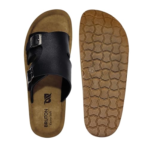 Image of BRUTON Stylish Men's Sandals Comfortable, Lightweight & Anti-Skid PU Material Casual for Office & Daily Use