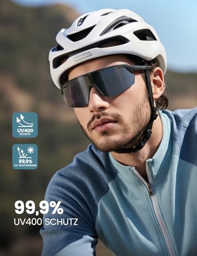 Lamicall Fahrradbrille Herren, Schnelle Brille Damen - [24g TR-90 Ultra Leicht] Polarisierte Sportbrille Laufbrille mit Verstellbaren Nasenpad, UV400 Sonnenbrille Sport für Fahrrad, Rennrad, Laufen