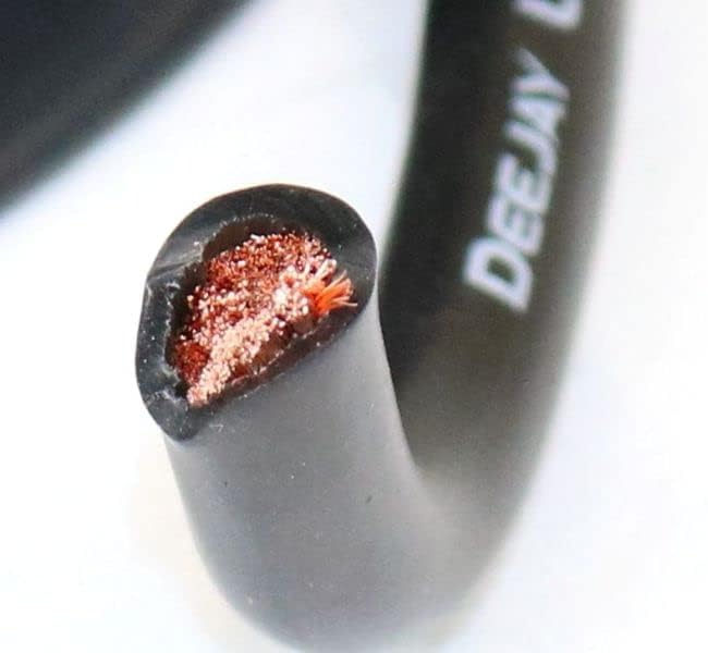 DEEJAY LED Four-gauge 100 Foot Black Pure Copper Stranded Power Cable Content Oxygen Free Copper Stranded Wire Style With Thick Black Outer Jacket Power Rating DEEJAY LED TBH4100BLKCOPPER
