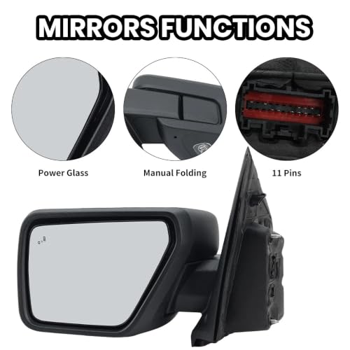 Miroir d'angle mort pour Ford rétroviseur robuste noir texturé manuel - 4