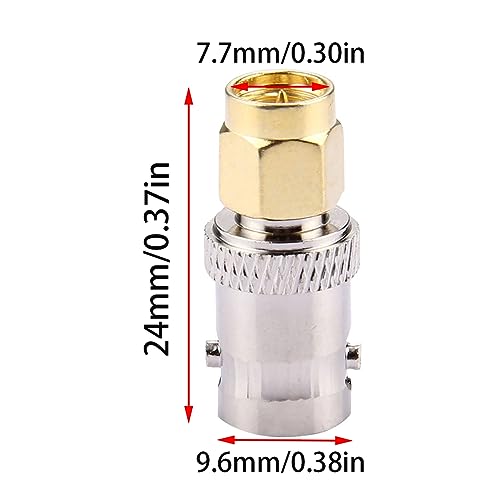 4PCS Conector Coaxial SMA Macho a BNC Hembra Plateado miniatura 2