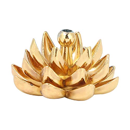 Brûleur d'encens à refoulement Petit brûleur d'encens Pinsofy, Brûleur d'encens en Ligne Lotus doré de 2,5 cm de diamètre, décoration de la Maison pour Le Bureau, la Maison, l'ornement Boud Cover