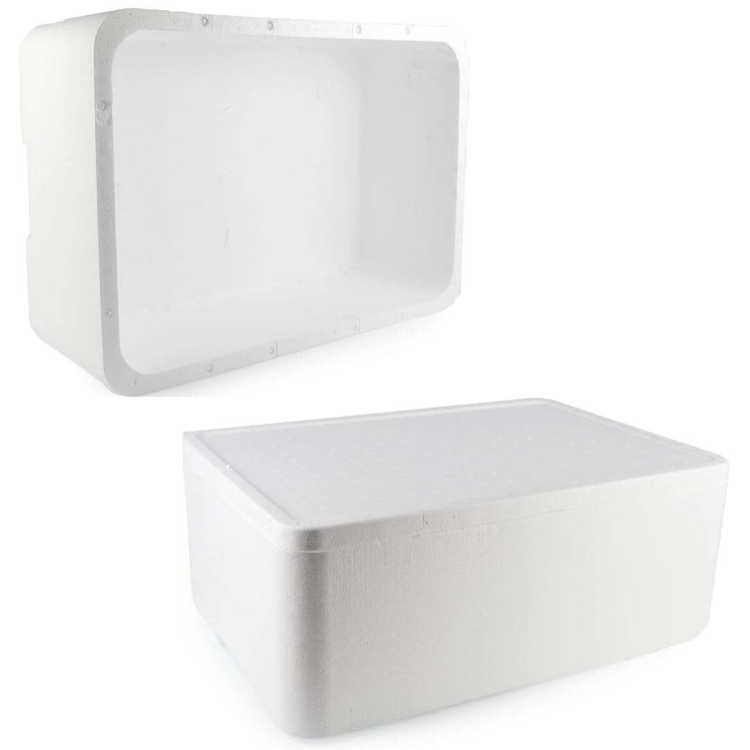 PZ 2 Scatola Termica Grande Bianca Rettangolare 60x40x40 CM + Coperchio