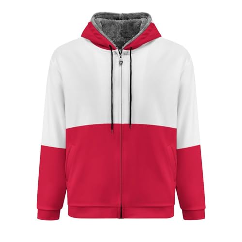 Sweat à capuche pour hommes avec fermeture éclair et motif drapeau Pologne - 3