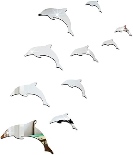 Amazon 3dミラーの壁のステッカー 人格アクリル3dかわいいイルカコンビネーションミラー効果ウォールステッカーデカール家の装飾 特別な装飾 Color Gold Size 60 70cm ウォールステッカー オンライン通販