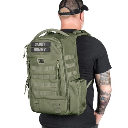 Image of Tactical Baby Gear Daypack Tactical Diaper Bag Backpack for Dads - MOLLE compatible, Built-in Changing Mat, Stroller Straps (Ranger Green 4th Gen)