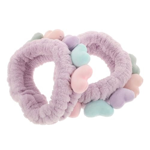 KAILIKETIY 2個 愛心デザイン可能ヘアバンド 洗顔用スパフェイシャル束髪バンド 軽量伸縮性あり レディースお風呂用髪留め