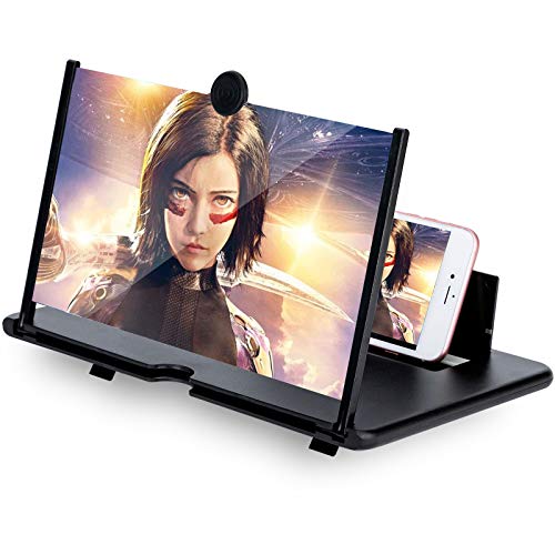 Lupa de tela de telefone 3D de 12 polegadas – ampliador de tela HD para vídeos, filmes, jogos – suporte dobrável para telefone com amplificador de tela – suporta todos os smartphones (preto)