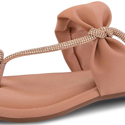 Image of Centrino Women's Slide Sandals | Stylish Slip-On for Ladies | T-Strap Cushioned Footbed for Comfort | Elegant & Trendy Braided Strap Flip Flops | Lightweight Casual Summer Slides (9311)