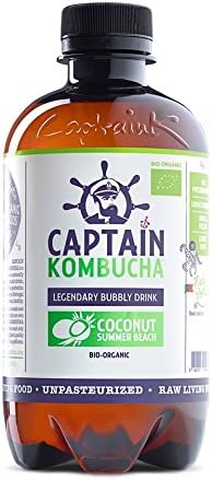 Captain Kombucha Coconut Summer Beach Bio-Organic 400ml (Pack of 8)